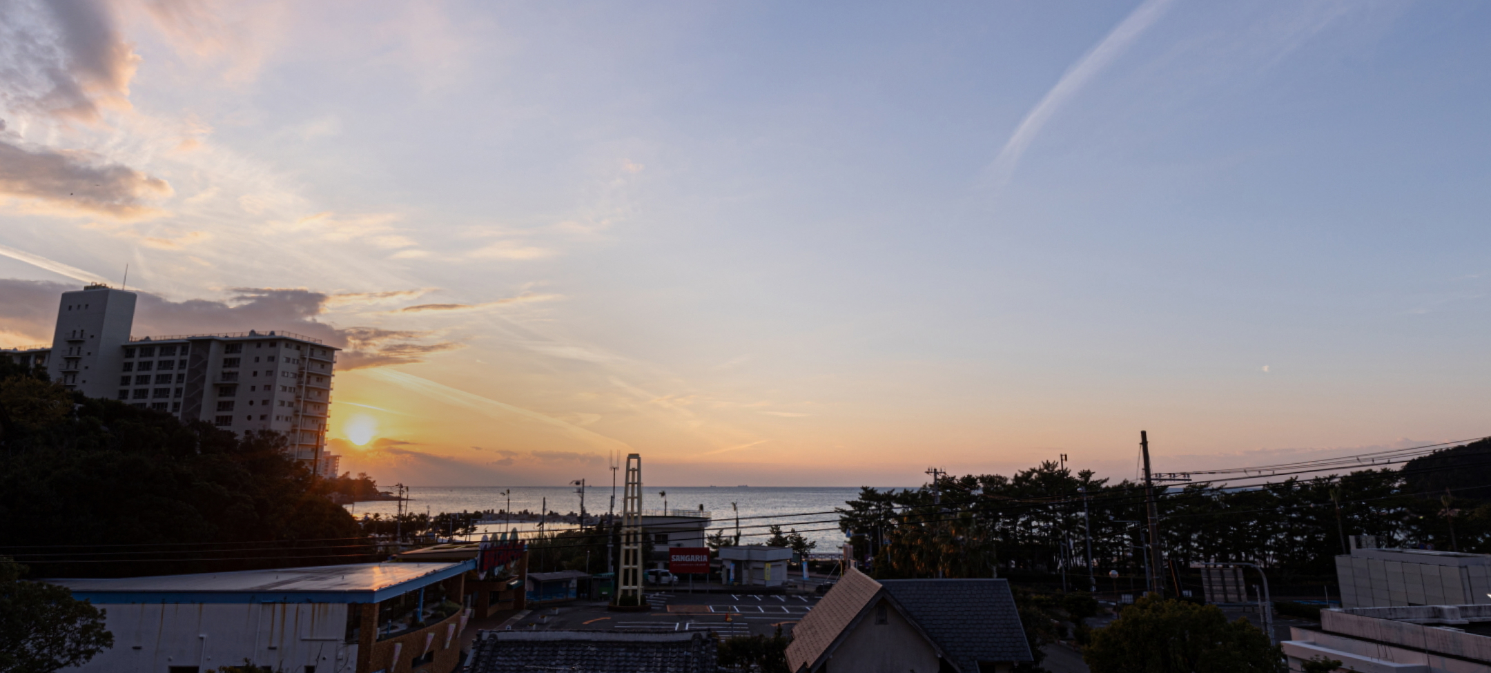 客室から見た夕焼け